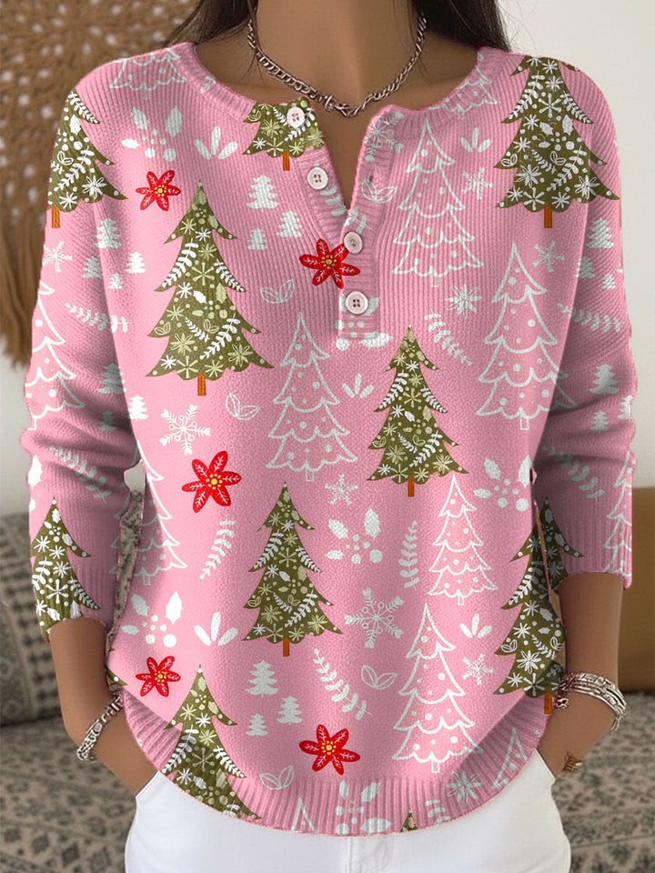 Holly | Christmas Sweater with Decorative Buttons
