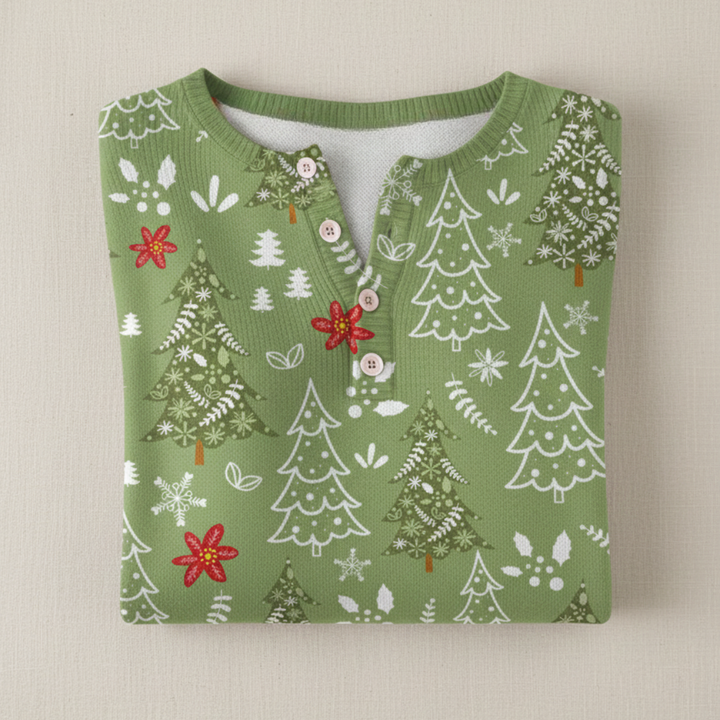 Holly | Christmas Sweater with Decorative Buttons