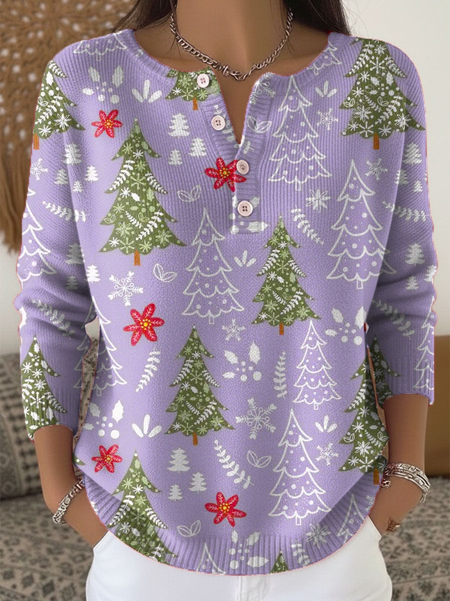 Holly | Christmas Sweater with Decorative Buttons