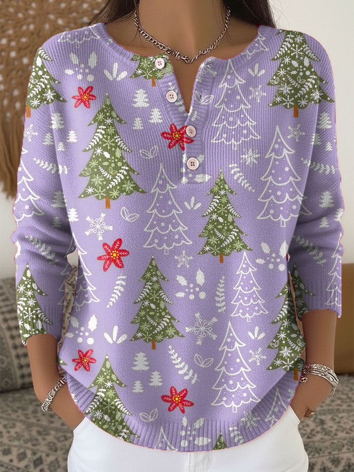 Holly | Christmas Sweater with Decorative Buttons