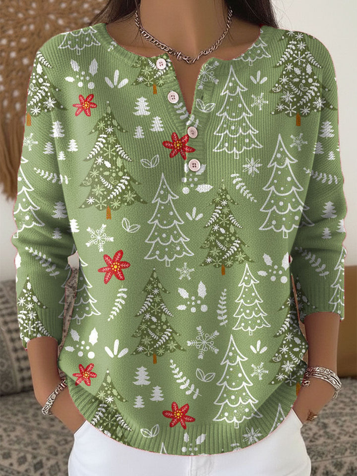 Holly | Christmas Sweater with Decorative Buttons