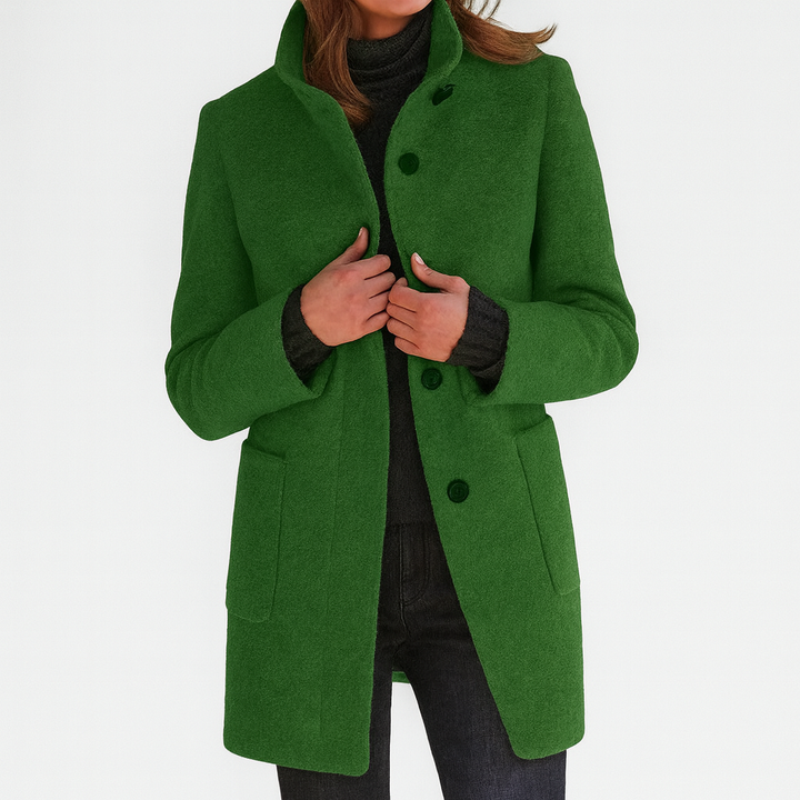 Megan High Collar Jacket in Wool Blend