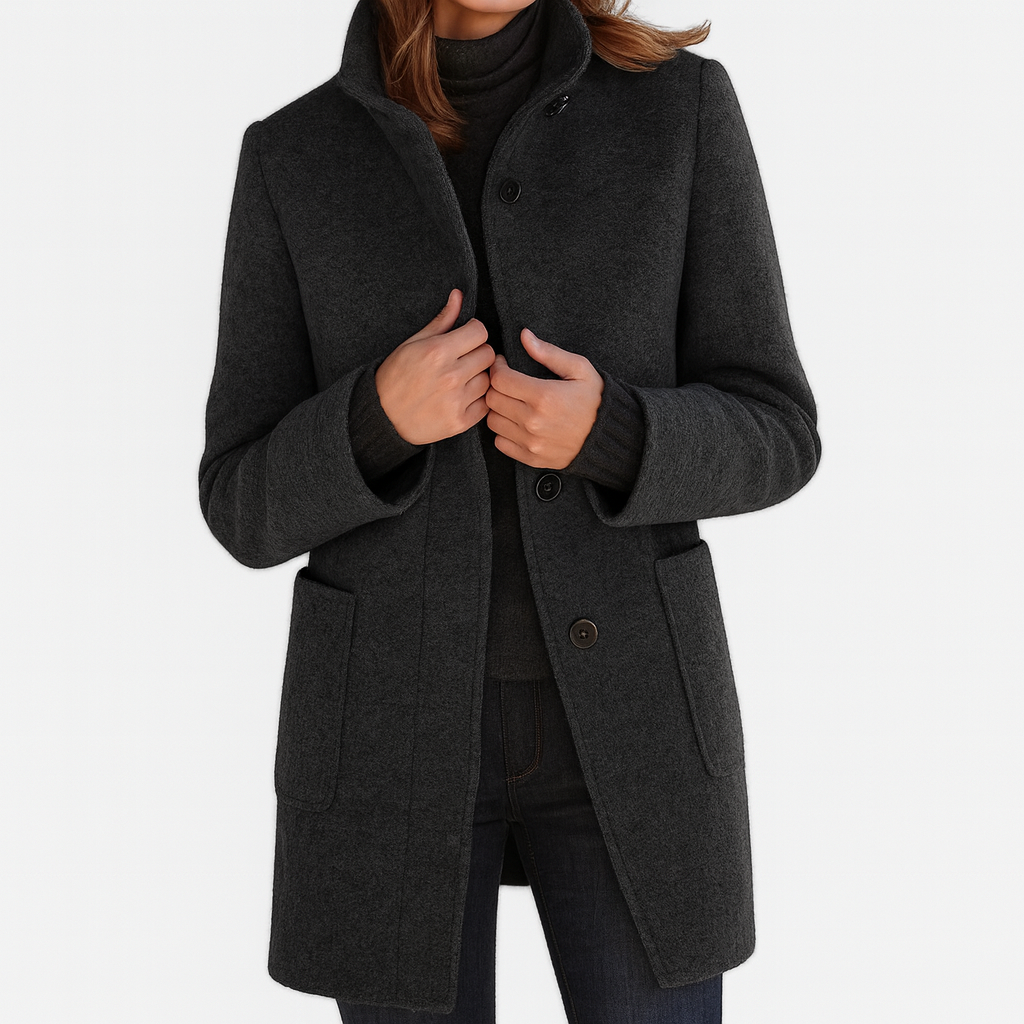 Megan High Collar Jacket in Wool Blend