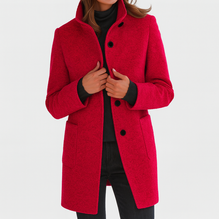 Megan High Collar Jacket in Wool Blend