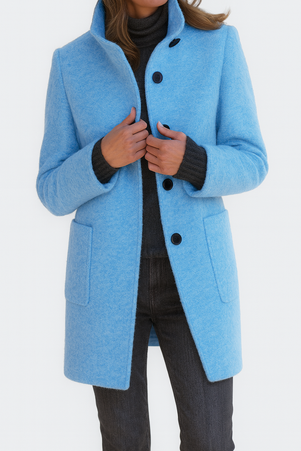 Megan High Collar Jacket in Wool Blend