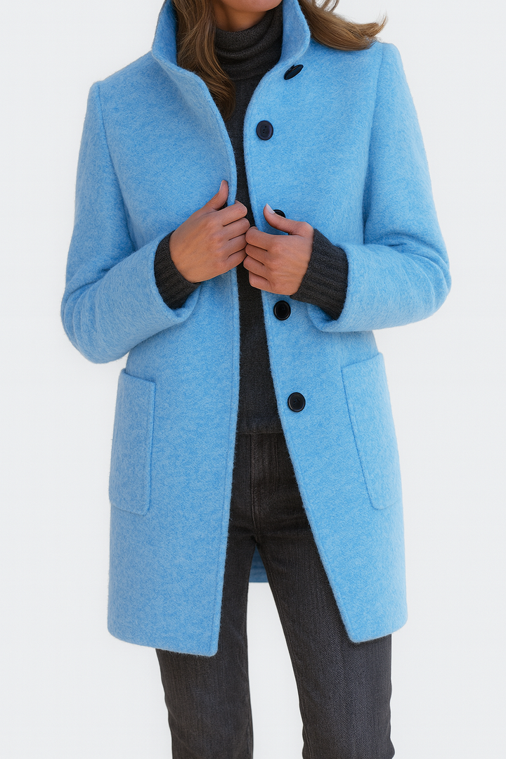 Megan High Collar Jacket in Wool Blend