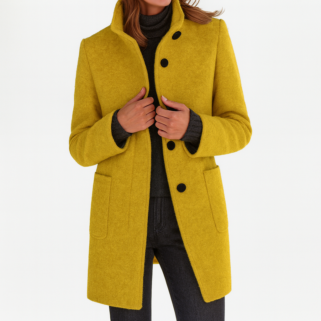 Megan High Collar Jacket in Wool Blend