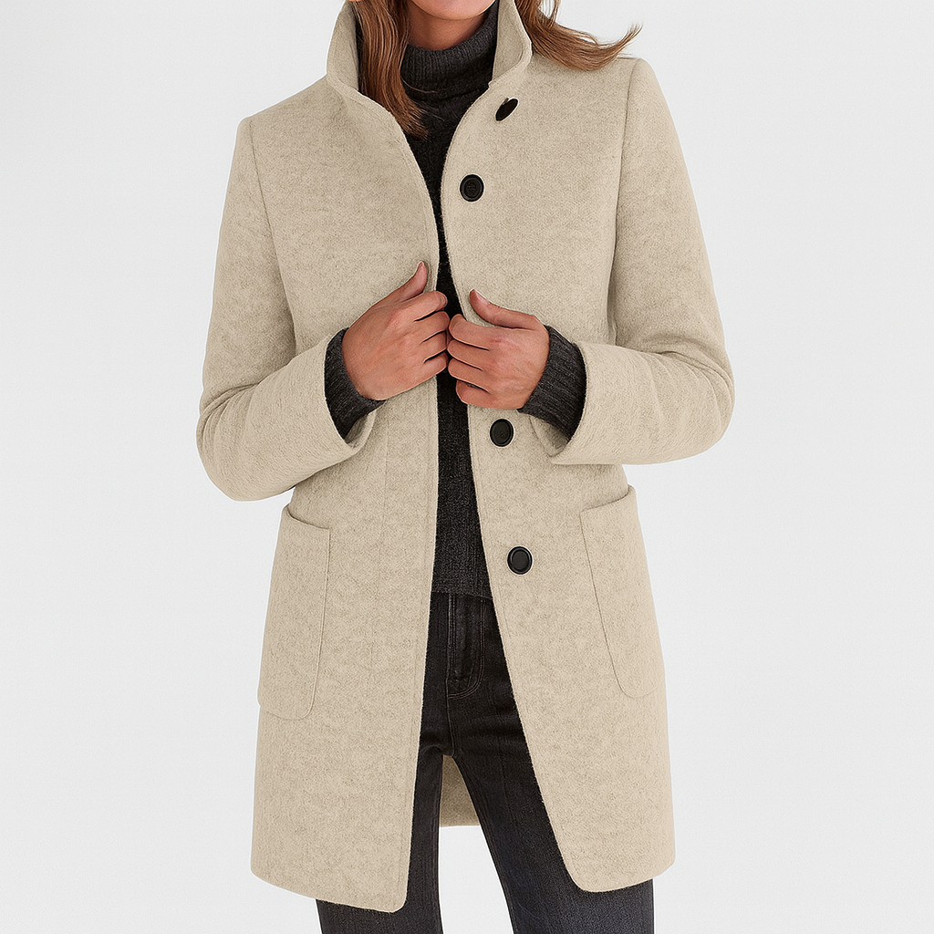 Megan High Collar Jacket in Wool Blend