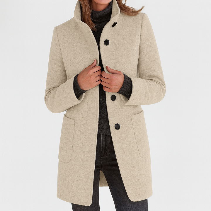 Megan High Collar Jacket in Wool Blend
