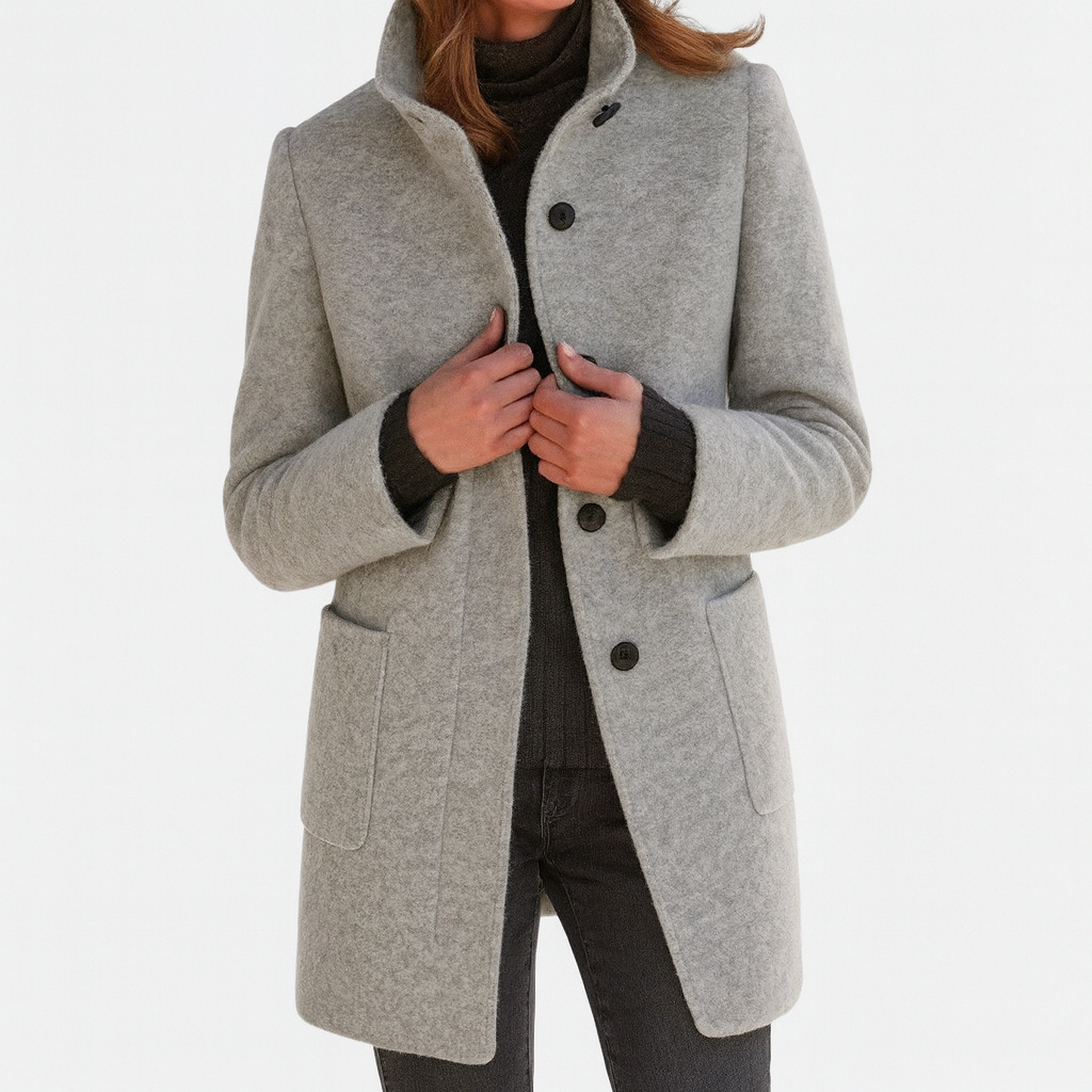 Megan High Collar Jacket in Wool Blend