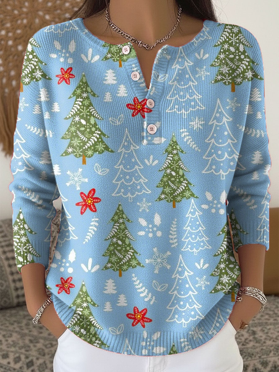 Holly | Christmas Sweater with Decorative Buttons