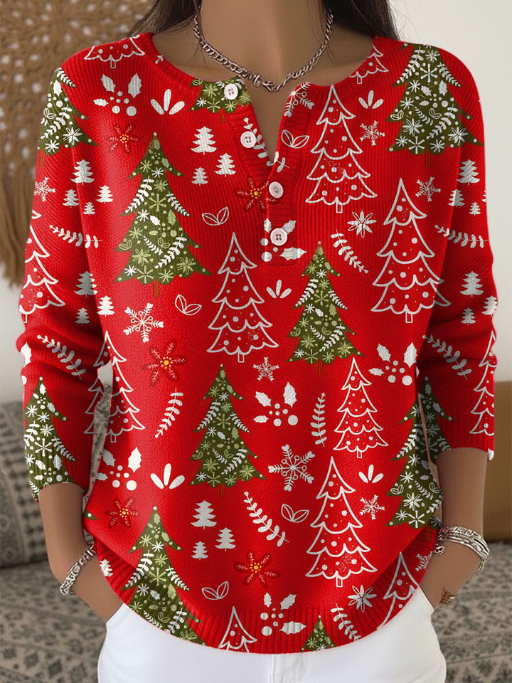 Holly | Christmas Sweater with Decorative Buttons