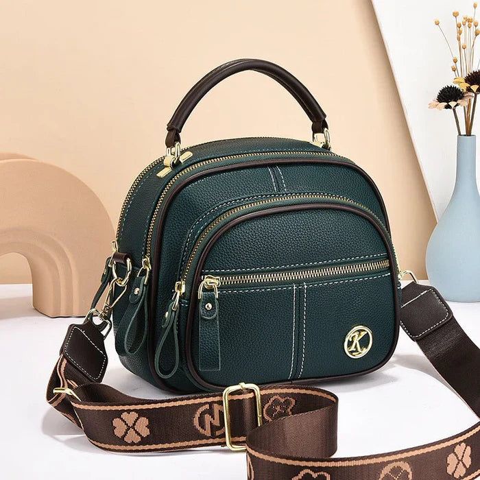 Women’s Classic Multi-Compartment PU Leather Crossbody Bag