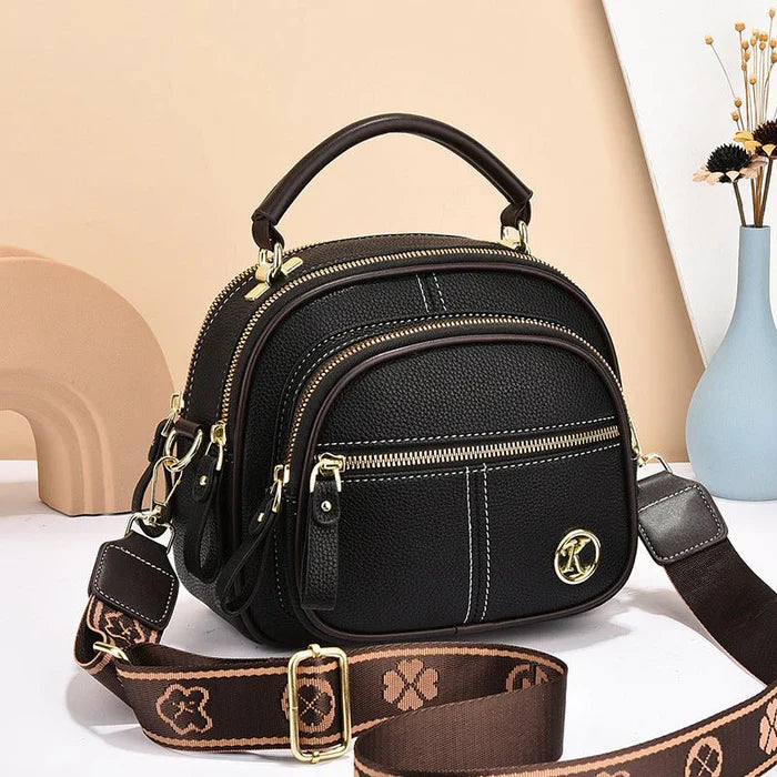 Women’s Classic Multi-Compartment PU Leather Crossbody Bag