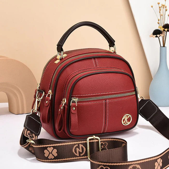 Women’s Classic Multi-Compartment PU Leather Crossbody Bag